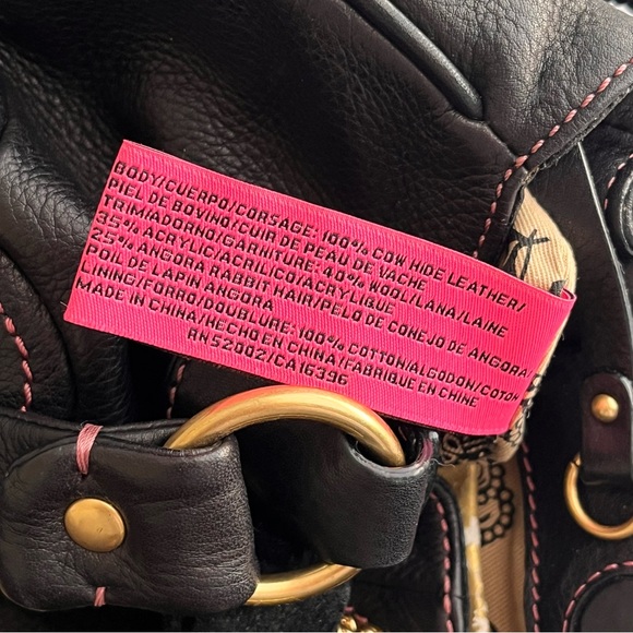 Juicy Couture Y2K Leather Scotty Dog Black & Gold Handbag - Picture 13 of 13